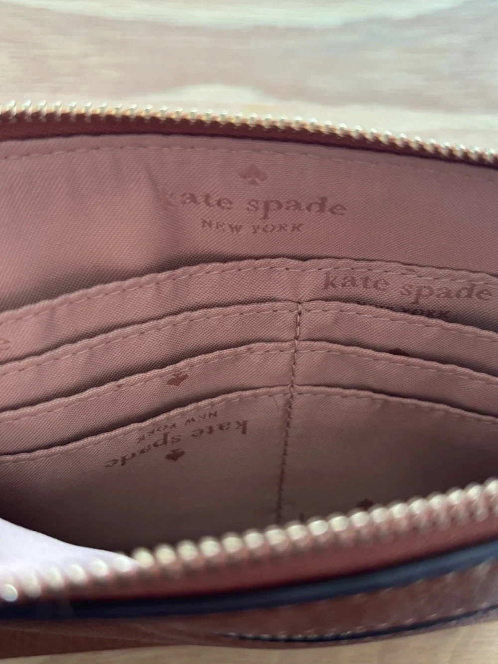 Kate Spade Leila Pebbled Leather Convertible Leather Wristlet Gingerbread - Picture 5 of 8